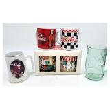 (6) Coca Cola Mugs - Coffee Mugs Set, Santa Cerami
