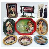 (6) Coca Cola 70s Era Repro Tip Trays + (3) Other