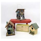 3 Decorative Bird Houses - General Store - Antique