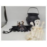 Halloween Decor Items Ghost Bat Cauldron