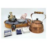 Stag Pin, Playing Cards, Copper Kettle, Figurines+