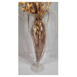 Large Clear Plastic Floor Vase w Dried Florals