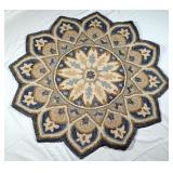Hand Hooked Circular Floor Accent Rug - 100% Virgi