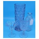 4 pc glassware, Darlington Bros Dairy Milk Bottle,