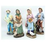 4 Porcelain Figurines Peasant Farmers