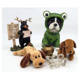 Animal Figures Lot - Dog In Frog Suit, Funny Bear,