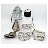 7 Antique Cookie Cutters Heart Horses Cow Christma