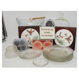 Grouping of Glass Plates, Trivets, Candle Holders,
