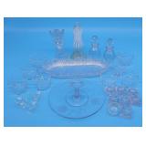 Glassware Lot, Set of Salt Cellars, Center Handle