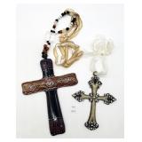 (2) Religious Wall Cross Crucifix - Decorative Cer