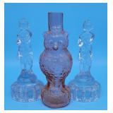 2 Crystal Cambridge Glass Bashful Charlotte Flower