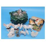 2 Fenton Glass Mouse Figurines, Holland Mold Bunni