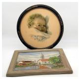 Round Bessie Pease Gutman Baby Print "On Dreamlan