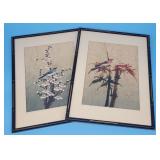 Signed Asian Art P. Chan Bird On Branch