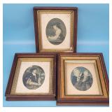 Antique Framed Prints Woman w Child +