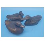 3 Ducks Covered Dish, Carved Stone