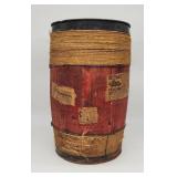 Antique Storage Keg with Vintage Advertising & Fab