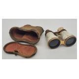 Mother of Pearl Opera Glasses Binoculars with Case