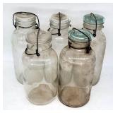 5 Glass Canning Jars with Lids
