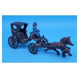 Cast Iron Horse Drawn Carriage Buggy