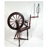 Antique 12 Spoke Spinning Wheel w Birdcage Distaff