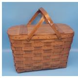 Vintage Wooden Picnic Basket