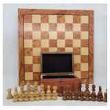 Wooden Chess Set, Board & Storage Box