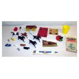 Vintage Toy Lot, Plastic Horses, Farm Animals, Ste