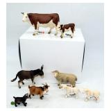 8 pc Schleich Farm Animals - Cows, Sheep, Goats, D
