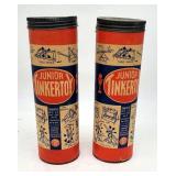2 Vintage Junior Tinkertoy Tube Containers WIth To