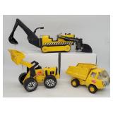 3 Vintage Tonka Toys Loader Dumptruck Track Hoe