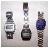 3 Mens Digital Wrist Watches, Timex, Masonic