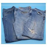 3 Pairs Blue Jeans Denim Pants