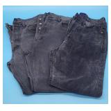 3 Pairs Black Jeans Corduroys Pants Xlarge Denim