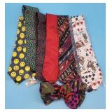 Lot of Vintage Ties Smiley Face Cards Paisley, Pie