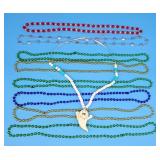 Mardi Gras Beads, Ghost Necklace Vintage Jewelry
