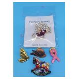 Vintage Costume Jewelry Pins Rocking Horse, Lighth