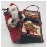 Cross Stitch Christmas Wall Hanging, Santa Doll &