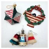 Vintage Glass Ornaments Star Decorated w American
