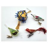 Clip On Birds, Brown Acorn Christmas Ornaments