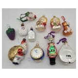 Glass Ornaments Santa, Cat, Pear Half+