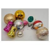 10 Vintage Mercury Glass Christmas Ornaments
