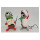 Annalee Christmas Mouse Caroler & Snowball Mouse D