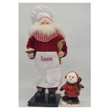 Decorative Santa & Ceramic Snowman Figurine