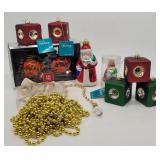 Glass Christmas Ornaments Cubes & Spheres, Santas,
