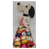 Vintage Christmas Bulb Ornaments Snoopy Wall Hangi