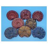 8 Art Glass Discs Blown Glass Ornaments