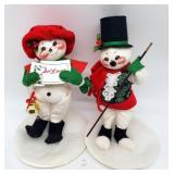 1991/96 Annalee Dolls Snowmen Couple 9" T