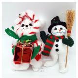 2005/08 Annalee Dolls Snowman w Broom & Mouse w Pr