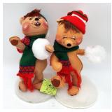 1984/91 Annalee Dolls Brown Bear w Snowball 11" T